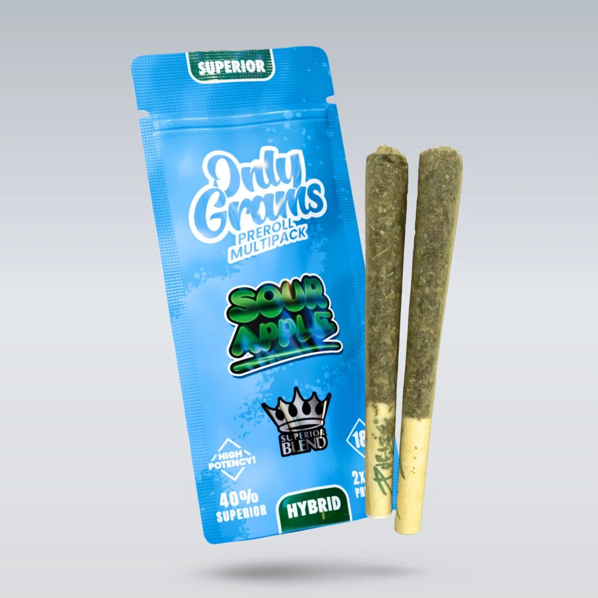 Only Grams Superior Pre-Rolls 40% - Sour Apple 3g No THC Produktbild