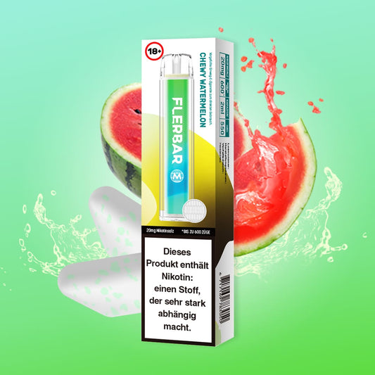 Flerbar 600 Chewy Watermelon – Einweg-E-Zigarette bis 600 Züge, 20 mg/ml, Vape 18+