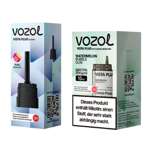 Vozol Vista Pod Watermelon Bubble Gum – 10 ml + 2 ml, 20 mg/ml, Vape 18+