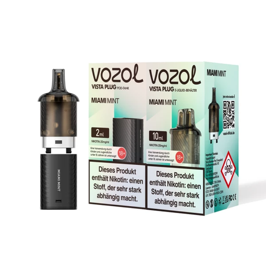 Vozol Vista Plug Pods 15.000 Züge I POD I 20mg/ml Einweg - Miami Mint inkl. Steuerbanderole Produktbild bei SugarSon