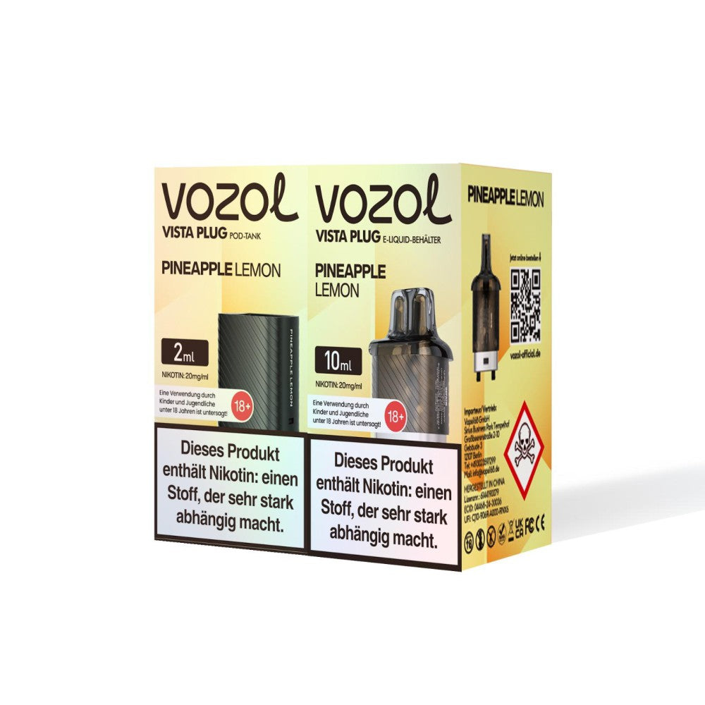 Vozol Vista Plug Pods 15.000 Züge I POD I 20mg/ml Einweg - Pineapple Ice inkl. Steuerbanderole Produktbild bei SugarSon