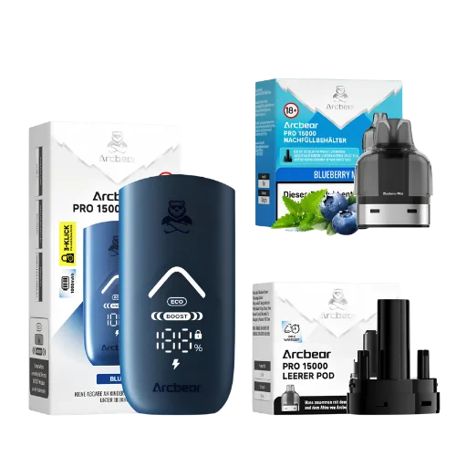Arcbear Pro Set Blueberry Mint – Big Puff Vape 18+, bis 15.000 Züge, bei SugarSon