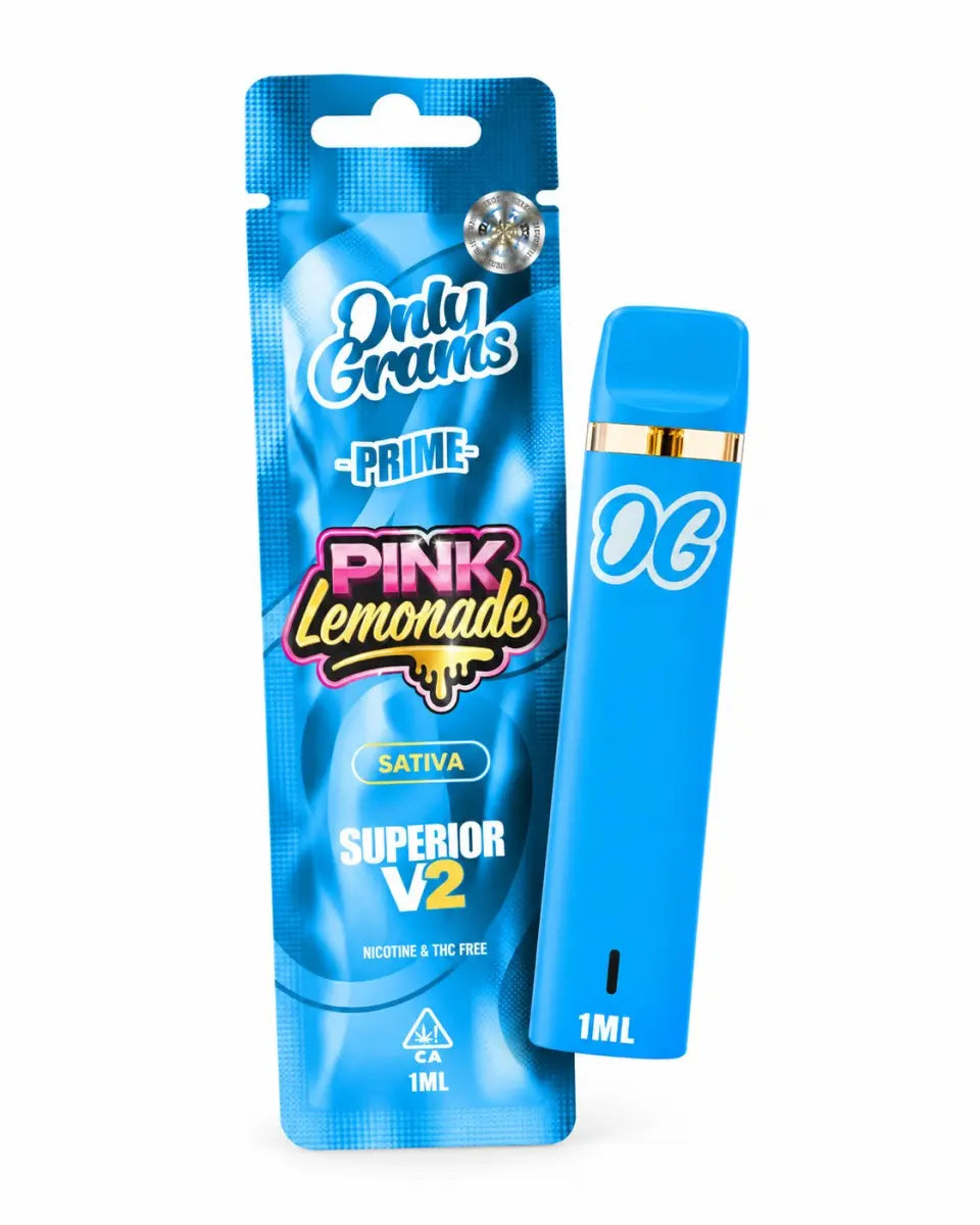 OnlyGrams V2 Superior Blend 96% Pink Lemonade – Cannabinoid-Einweg-Vape 0,0 % THC, 18+
